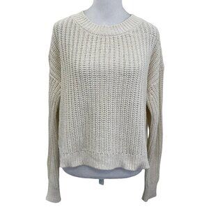 Alex Mill Classic Knit Pullover Sweater Drop Shoulder Curved Hem White size XS